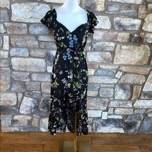 Floral Black Dress